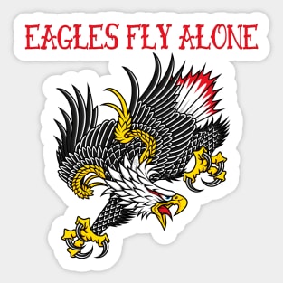 Eagles Fly Alone Traditional Old School Tattoo Sticker